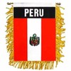 Peru Mini Banner Flag Poly 3In X 5In