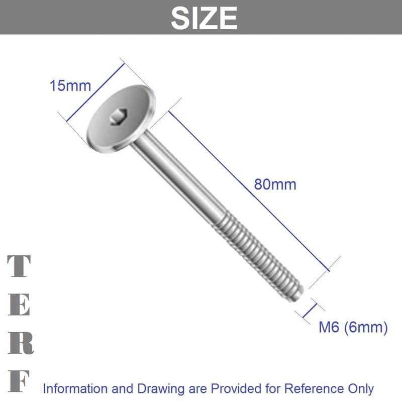 TERF® M6 X 80mm Joint Connector Bolts M6 (6mm) X