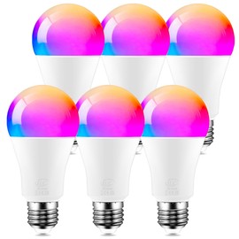 ILC Alexa Light Bulbs (120 Watt Equivalent) Smart Light Bulbs Work with Alexa Only, 1200 Lumens, Color Changing, Color Temperature Tunable 2700K-6000K(6 Pack)