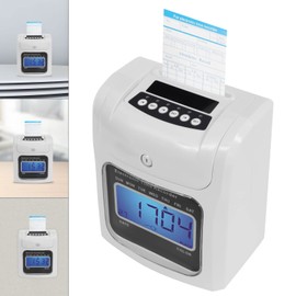 Time Clocks For Small Business Clock In and Out Machine for Employees with 50pcs Time Cards, Automatic Time Calibration Employee Attendance Punch Recorder LCD Display Screen Electronic Time Recorder