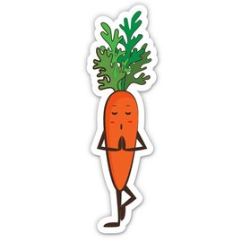 Carrot Yoga - 12" Vinyl Sticker Waterproof Decal