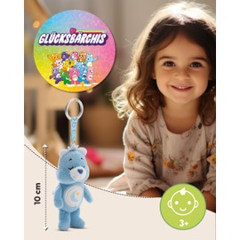 NICI Lucky Bear Key Ring Snooze Bear 10 cm Plush Cuddly Toy Pendant for Children and Adults, with Key Ring for Lanyard, Waistband and Holder - 61378