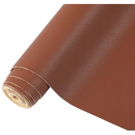 CDY Toothpick Texture Faux Leather Roll: Solid Color Faux Leather Sheets 13.8"X53" PU Fabric Leather Perfect for Crafts Handbags Wallets Jewelry Earrings Bows Making (Brown)