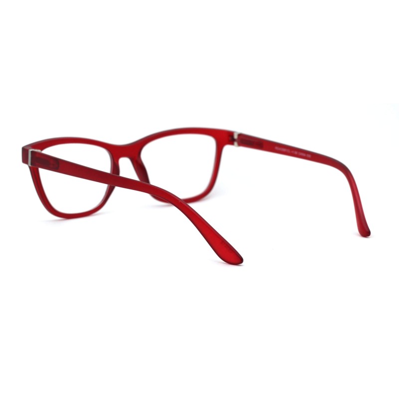 SA106 Womens Horn Rim Rectangular Bi-focal Reading Glasses +1.5 Red
