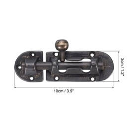 uxcell Copper Barrel Bolt Latch, Vintage Solid Brass Barrel Bolt Buckle Lock with Screws Large barn Door Latch Locks for Furniture Hardware Restoration Fittings, Black