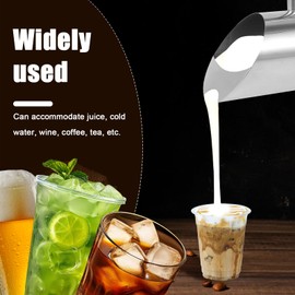 Hevtsde Stainless Steel Water Pitcher Carafe - 2L Restaurant Jug With Ice Guard and Handle, Rustproof Container, Polished Drinking Pitcher (2L)