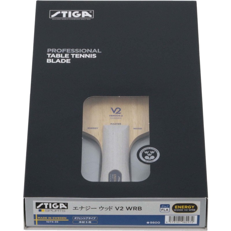 STIGA 107435 Table Tennis Racket Energy Wood V2 WRB FLA