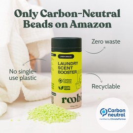 Roobi Sustainable Laundry Scent Booster Beads. Linen Breeze Fragrance Laundry Beads. Up to 20 Washing Cycles. Carbon Neutral, 100% Vegan.