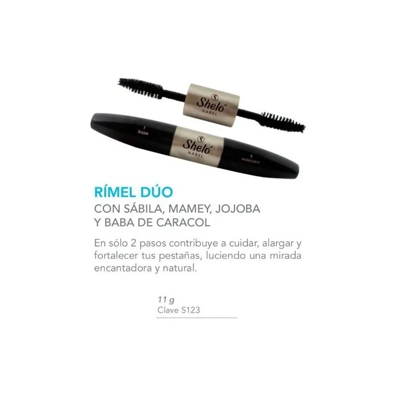 Rímel Dúo Baba Caracol Fortalece Pestañas Color Negro