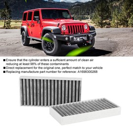 Acouto for Jeep jk wrangler-2PCS Car Cabin Air Filter 55111302AA,68233626AA for Jeep 3.6L 2.8 3.8 3.6 V6