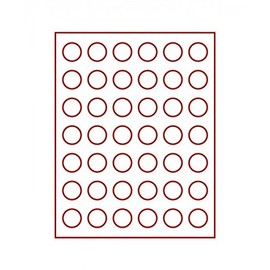 LINDNER Das Original Velourseinlage, dunkelrot, mit 42 runden Vertiefungen für Münzen mit Ø29,5 mm