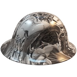 Hydrographic Full Brim Hard Hats with 6 Point Suspension - Bad Bones