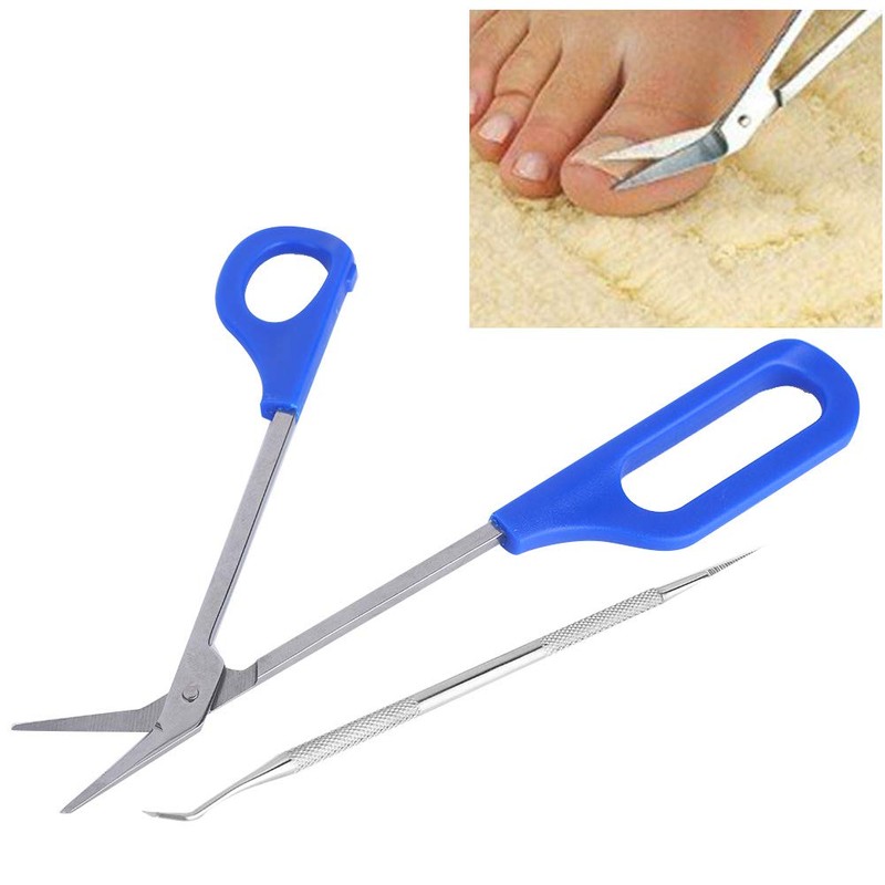 Toenail Scissors with Long Handle, Stainless Steel Pedicure Nail Tool