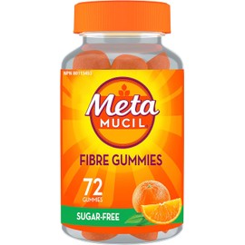 Metamucil Fibre Gummies - Sugar-Free, Plant-Based Prebiotic Fibre Blend - Orange Flavour, 72 Gummies - Supports Digestive Health & Relieves Irregularity
