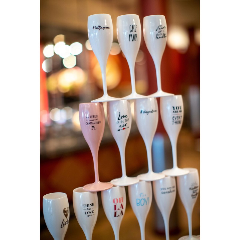 Koziol Champagne glass 100 ml with print Cheers No. 1