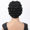 Short Wig Black Curly Wig Finger Wave Synthetic Full Wig