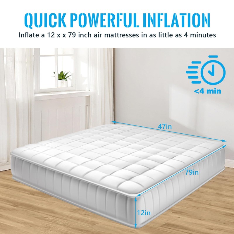 Electric Air Pump, Air Pump for Air Mattress, Portable Quick