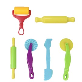 fidget pack Kneading Tool, 6-Piece Kneading Accessories, Children, Robust for Children's Dough, Magic Sand, Modelling Accessories, Plasticine Tools, Kitchen Toy Clay (Colourful)