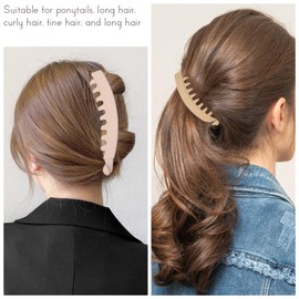 6 Pack Banana Hair Clips, 5 Inch Large Banana Clip for WomenThin Fine Thick hair, Ponytail Hair Clips French Hair Accessories - 6 Color