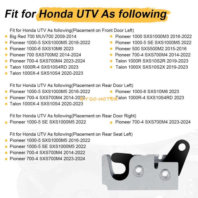 M MATI Left Door Latch 67237-HL1-A01 For Honda Big Red