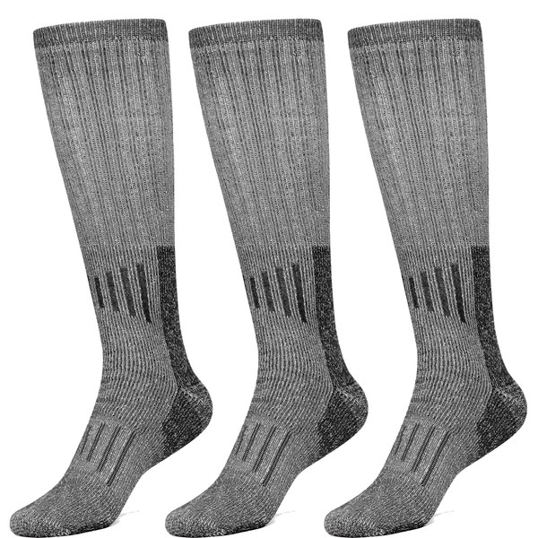 FUN TOES 80% Merino Wool Boot Socks Knee-High Socks, Wool