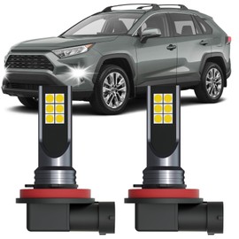 XFLHEHD RAV4 LED Fog Lights Fits for Toyota RAV4 2006-2019 (EXPECT 2013-2015) Fog Light Bulbs Kit, 300% Brightness, 6500K Cool White, Pack of 2