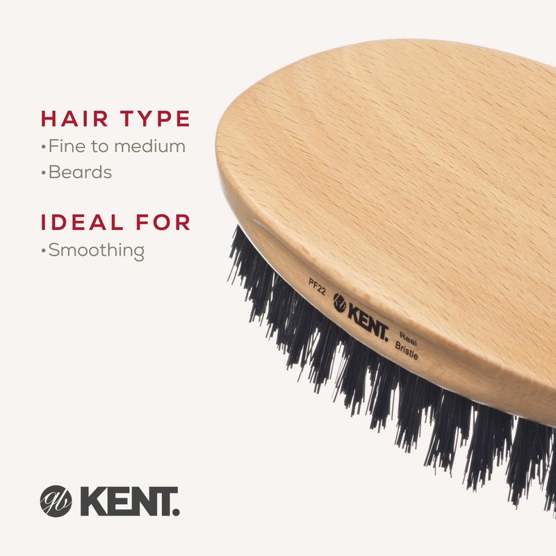 Kent Military Oval Beech and Bristle Hairbrush