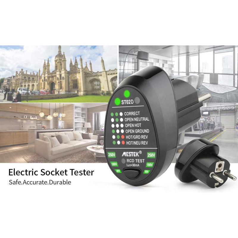 Fyearfly Socket Tester, Portable Automatic Socket Tester, RCD Socket Tester,