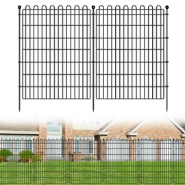 5 Panels No Dig Decorative Garden Fence for Yard, 40 in(H) X 11.8 ft(L) Animal Barrier Fencing for Outdoor Dog, Metal Portable Garden Fences for Borders, Pets, Landscape, Temporary Fence