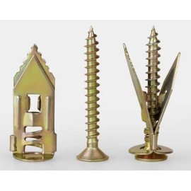 Sanpiek 160 Pcs Self Drilling Drywall Anchors with Screws,80 Sheetrock Anchors (0.47x1.18 Inch) & 80 Zinc Expansion Screws,2025 Upgraded Zinc Plated Steel,No Drill Needed,Hold 66LB for Wall Hanging