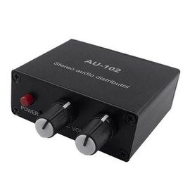 Daiilg 1 Piece Audio Distributor Stereo Audio Mixer 1 Input 2 Output Audio Mixer Multi-Channel Splitter for Power Amplifier Active Audio