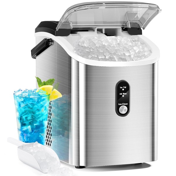 Antarctic Star Nugget Ice Maker Countertop with Soft Chewable Ice,