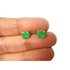 Green EMERALD Sterling Silver 925 Stud Earrings - 5 x