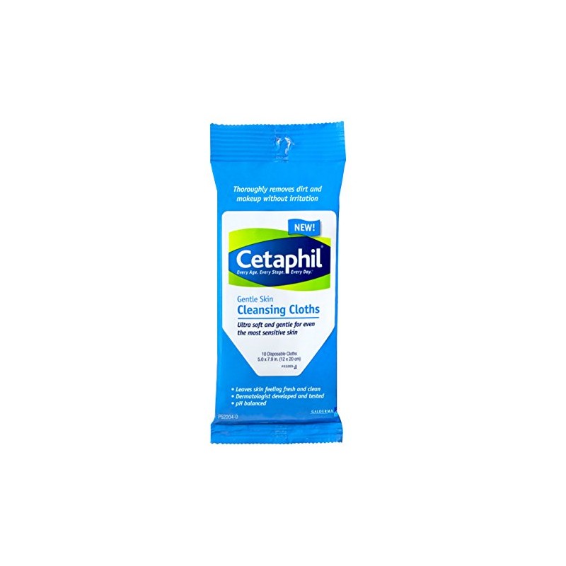 Cetaphil Gentle Cleansing Cloth, 10 Count (Pack of 1)