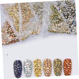 Ipetboom 2sets Elegant Flat Back Gems Nail Art Drill Lightweight for Home or Professional Use Rhinestones Decoration 1440pcs*2