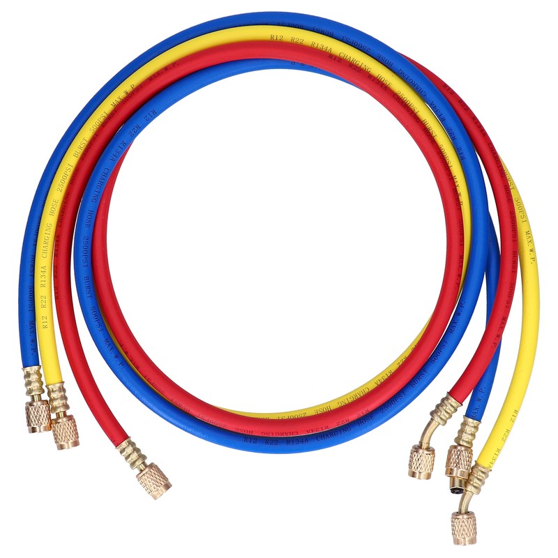 3Pcs AC Charging Hose Detection Liquid Filling Refrigerant Pipe 3Colour