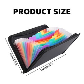 Receipt Coupon Organiser,Document Organizer,Folder Organiser,13 Pockets Expanding File Folder with Double Zipper Closure,for Receipts/invoices/Coupons/Checks/Bills/Tax Receipts/Tickets(Black)