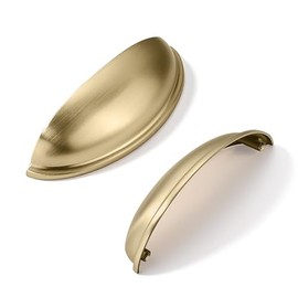 khtumeware 10 Pack 3-1/2" Drawer Pulls Champagne Bronze Cabinet Cup Pulls Kitchen Hardware Cabinet Handles Drawer Handles Knobs 3.5 inch Hole Center