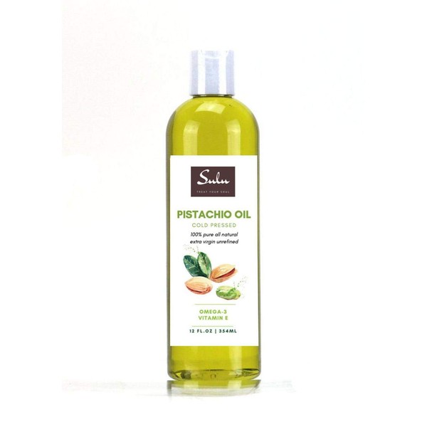 SULU ORGANICS 100% Pure Organic Extra Virgin Unrefined Pistachio Oil (8 oz)