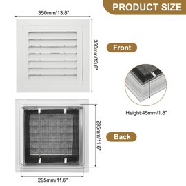 PATIKIL 12" x 12" Aluminum Return Grille, Return Air Vent Cover Linear Bar Removable Grille with Mesh Filter for Sidewall Wall Ceiling Floor HVAC System, White