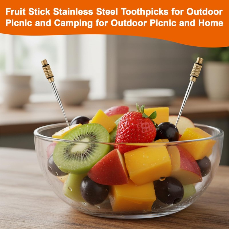 2 Pcs Titanium Alloy Toothpicks, Portable Toothpicks, Titanium Toothpicks Toothpick