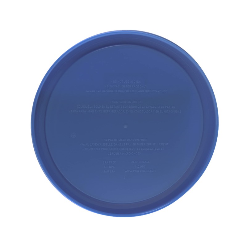 Pyrex 7402-PC 6/7-Cup Amparo Blue BPA-Free Plastic Lid (2-Pack) -