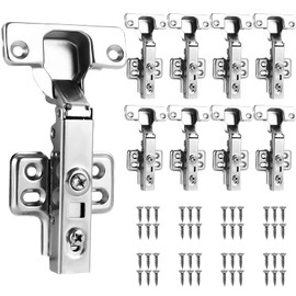Kinisty 8 Pieces Cabinet Hinges Soft Close Hinges Cabinet Door Opening Angle 110° with Hydraulic Spring, Pot Hinge Furniture Hinges for Kitchen Cabinet, Removable
