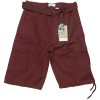 Lime Tree Wine Belted Cargo Flap Pockets Drawstring Hem Men