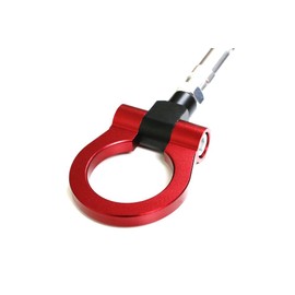 iJDMTOY Red Track Racing Style Tow Hook Ring Compatible With 2014-up Mazda3 Mazda6, 2013-up Mazda CX-5 & 2016-up Mazda MX-5, Made of Lightweight Aluminum