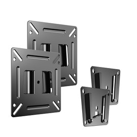 GLWIXY Monitor Wall Mount for Most 14-24 Inch LED LCD OLED Flat Screen TV and Computer, Max VESA 100x100mm and Weight Capacity Up to 30lbs for Camper Boat RV Small Monitor Mount Bracket 2pcs Black