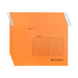 SOYIRI Hanging File Folder, A4 Suspension Files Holder, Hanging Organizer File Folders, Hang Folder, Filing Cabinet Suspension Files with Tab and Label for School Home Office, Orange, 25 Pack