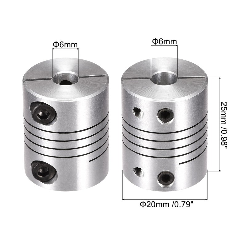 sourcing map Motor Shaft Replacement 6 mm to 6 mm