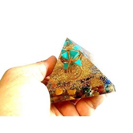 Jet International Turquoise Merkaba Orgone Pyramid A++ Booklet Crystal Therapy Powerful Gemstones Energy Prosperity Defect Removal Vastu Benefits India Asia Global Proved Image is JUST A Reference