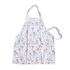 Waterproof Kids Apron Pattern Options (White & Light Red Floral Pattern)